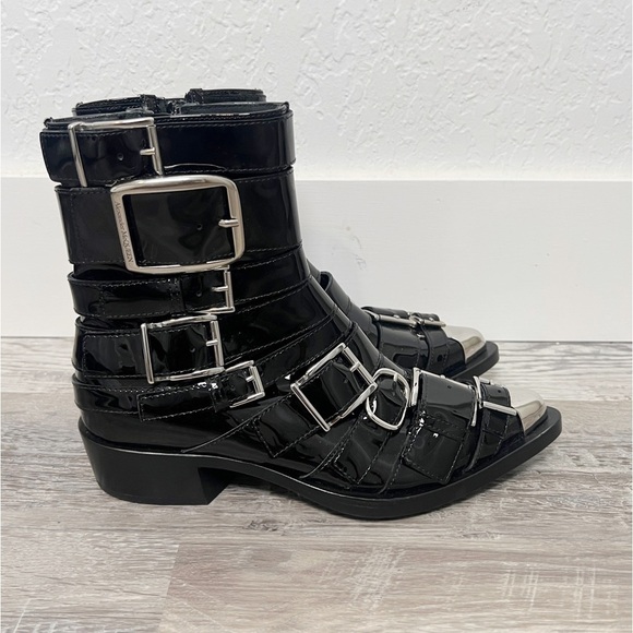 NEW Alexander McQueen Punk buckle-detail ankle boots - Picture 1 of 9